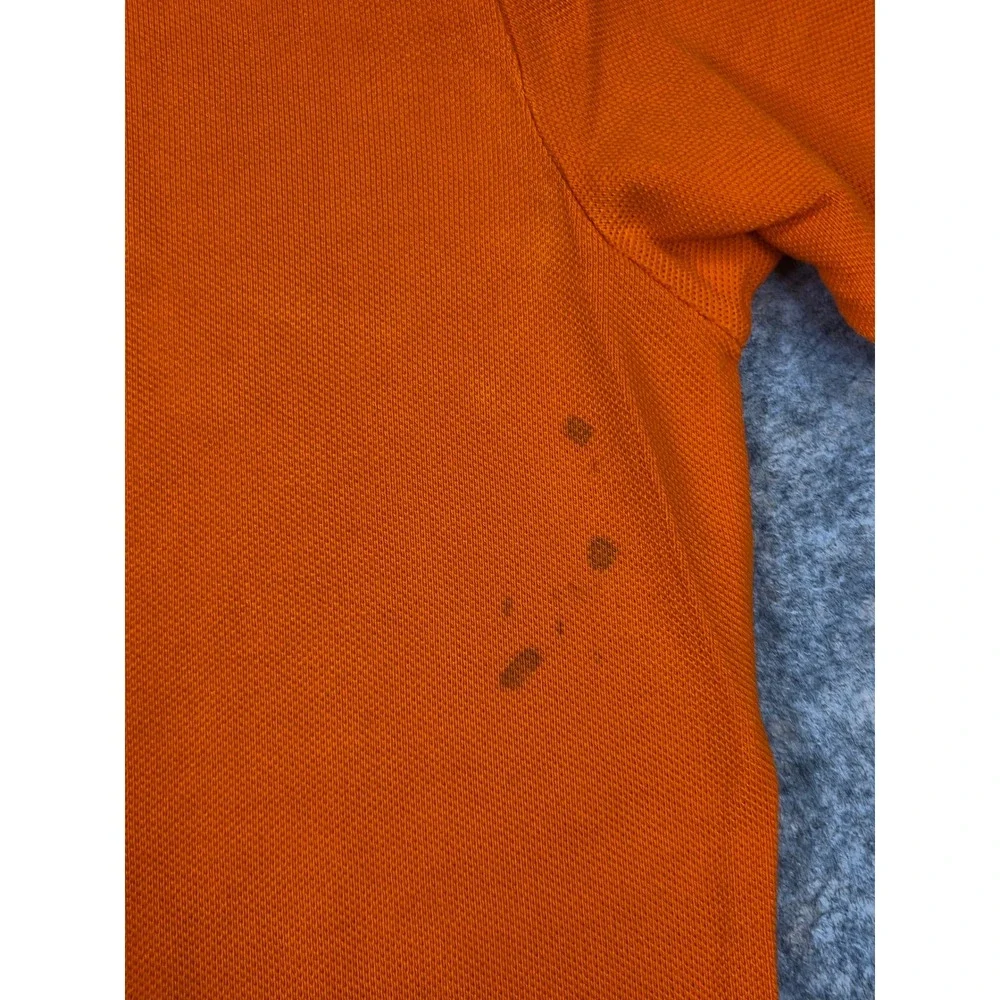 NEW Polo Ralph Lauren Mens Mesh Shirt Polo Orange Pony M Vintage NWT *FLAW*